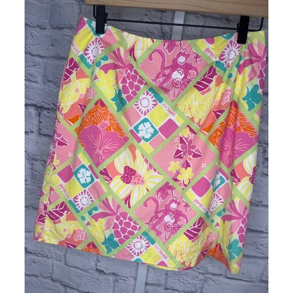 Lilly Pulitzer White Tag Skirt  Size 6 Patchwork Floral Theme Print Vintage - Picture 7 of 8